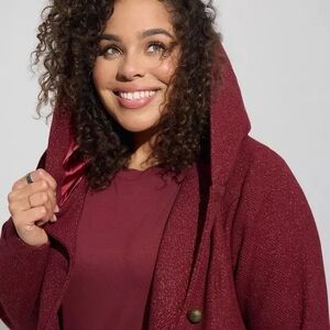 Wool Hooded Peplum Coat